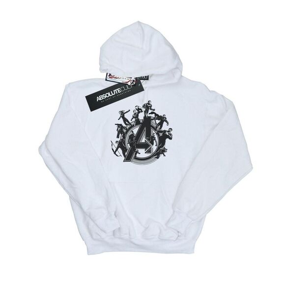 Avengers Endgame Mens Hero Circle Drawstring Hoodie / White